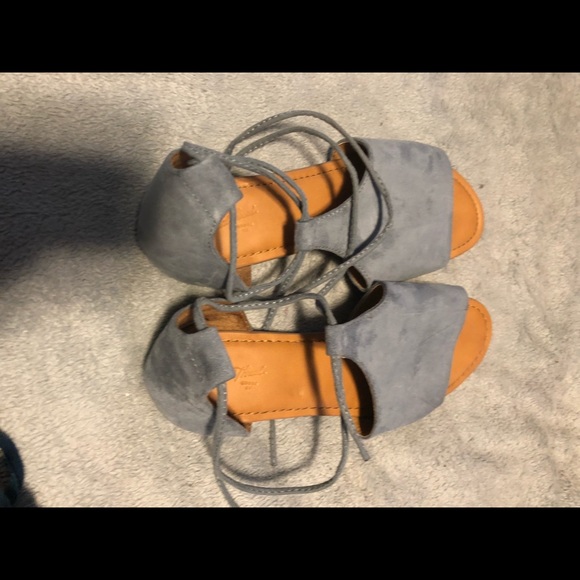 Universal Thread Shoes - Universal Thread Blue Faux suede wrap sandal